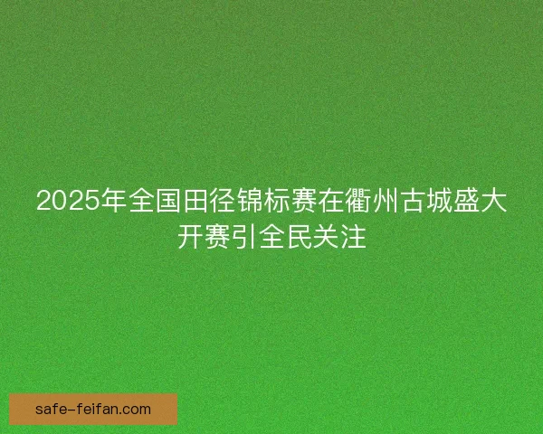 2025年全国田径锦标赛在衢州古城盛大开赛引全民关注